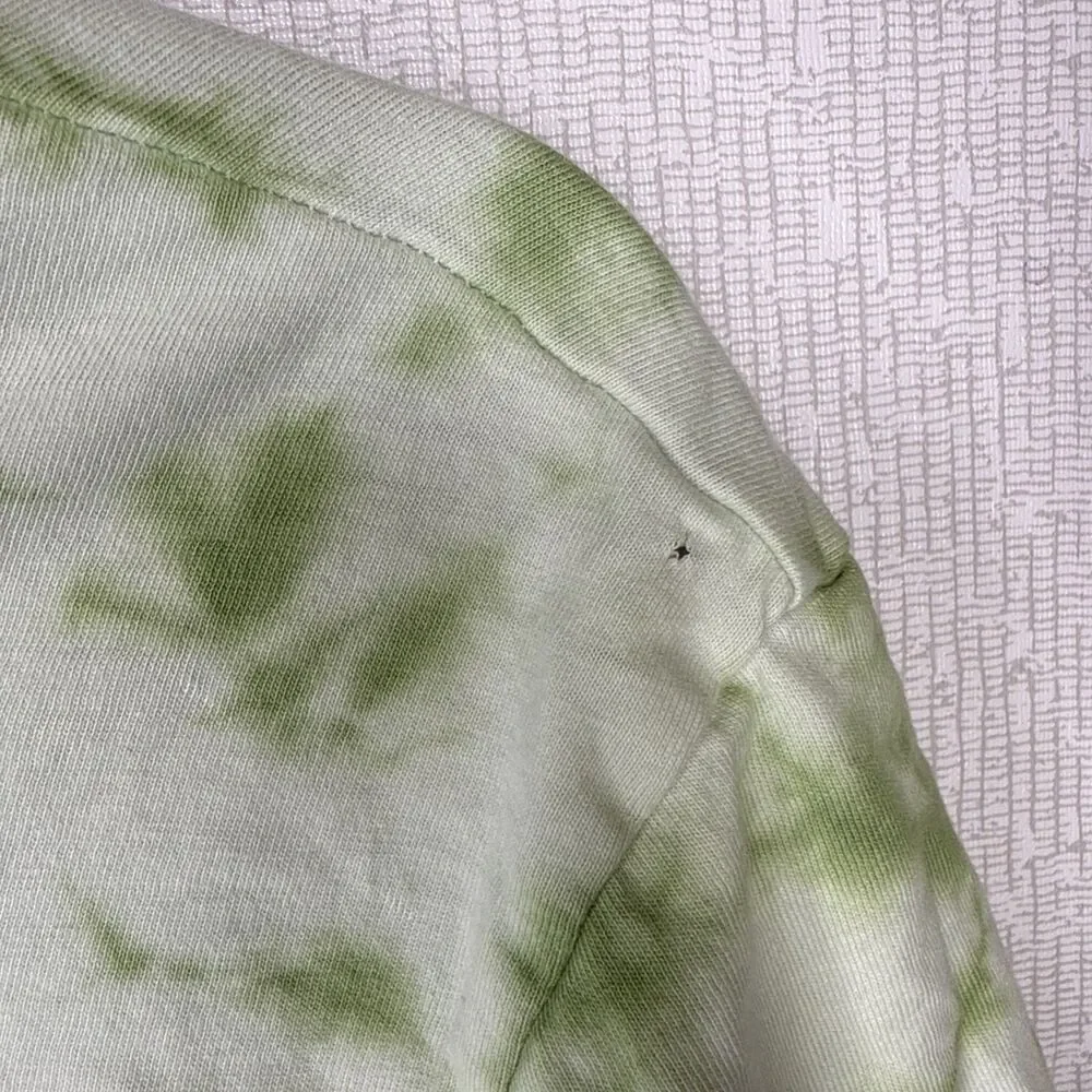 The North Face Mens S Small Green White Tie Dye Short Sleeve T-Shirt Cotton Tee